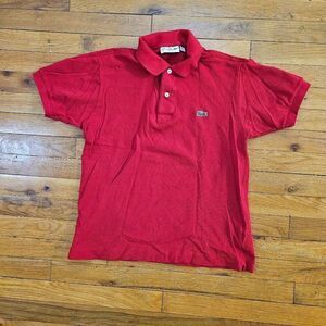Lacoste Men's Polo Shirt Size S Classic Fit Short Sleeve Red 100% Cotton